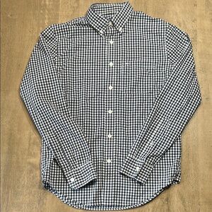 Abercrombie & Fitch White and Navy Blue Casual Button Down Shirt